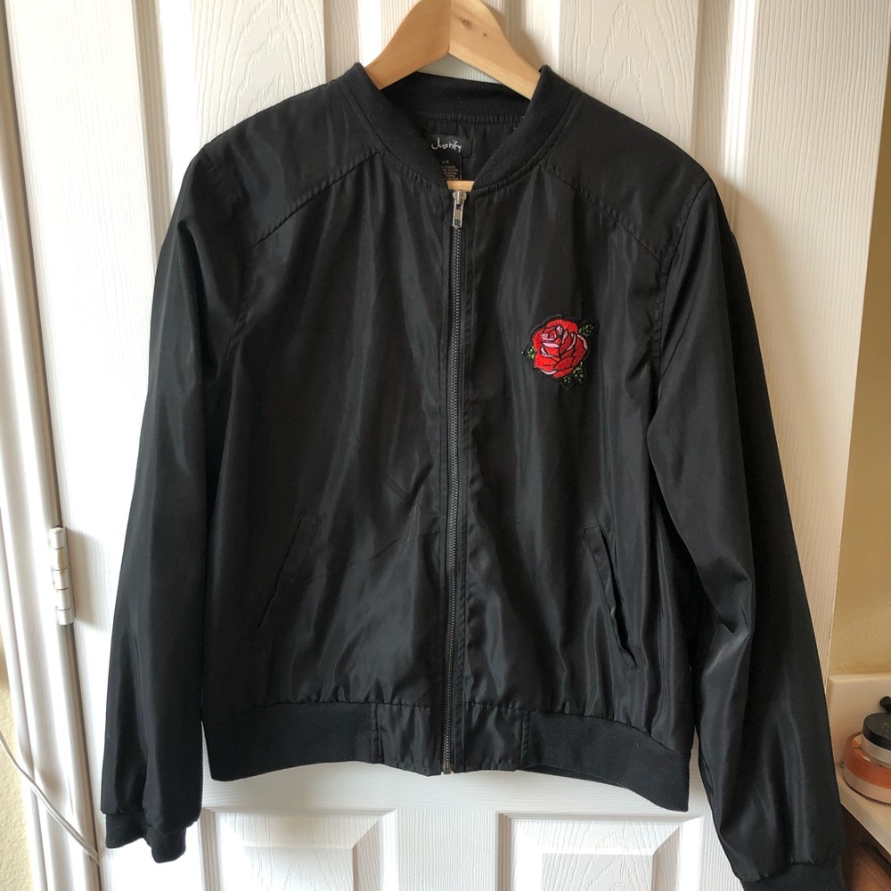 black silk bomber jacket